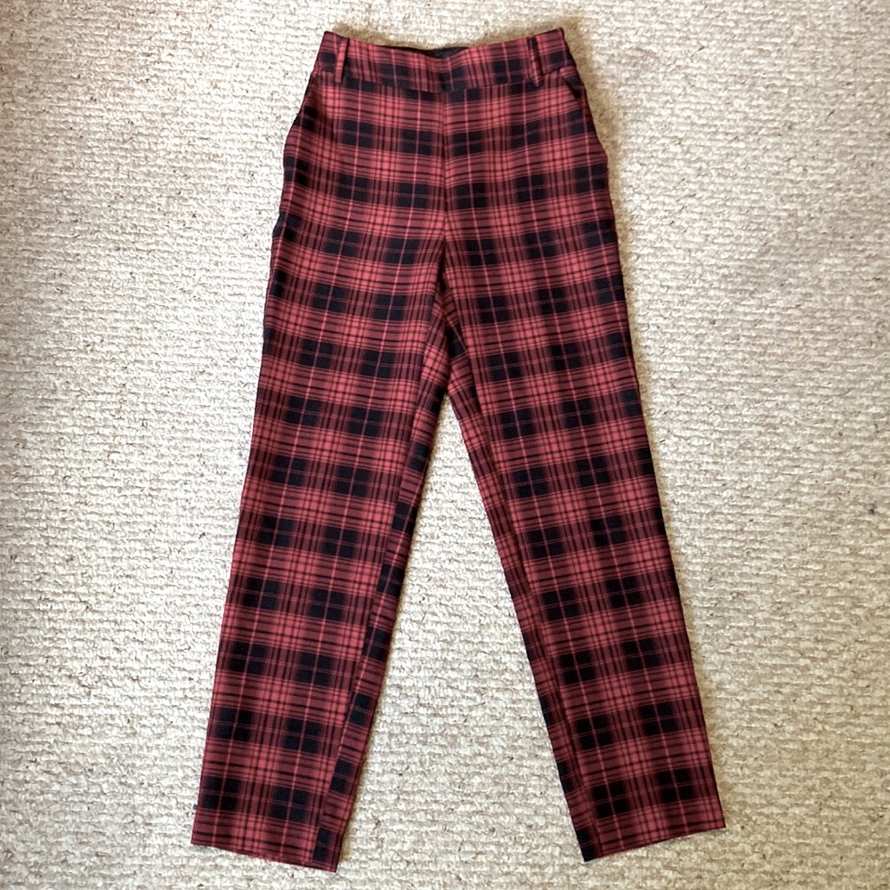 Primark Plaid Red Skinny Pants